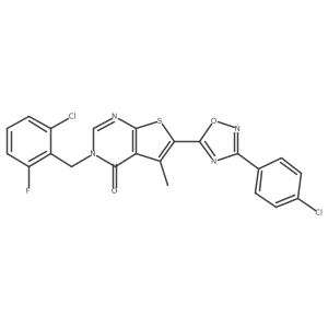 3-(2-chloro-6-fluorobenzyl)-6-(3-(4-chlorophenyl)-1,2,4-oxadiazol-5-yl)-5-methylthieno[2,3-d]pyrimidin-4(3H)-one Structure