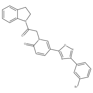5-[3-(3-bromophenyl)-1,2,4-oxadiazol-5-yl]-1-[2-(2,3-dihydro-1H-indol-1-yl)-2-oxoethyl]-1,2-dihydropyridin-2-one Structure