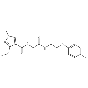 N-(2-((2-(4-fluorophenoxy)ethyl)amino)-2-oxoethyl)-3-methoxy-1-methyl-1H-pyrazole-4-carboxamide结构式
