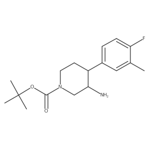 Tert-butyl 3-amino-4-(4-fluoro-3-methylphenyl)piperidine-1-carboxylate结构式