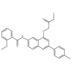 Methyl 2-((2-(4-chlorophenyl)-6-(2-methoxybenzamido)quinolin-4-yl)oxy)acetate Structure