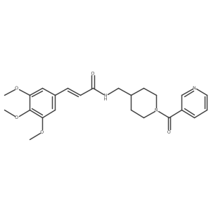 (E)-N-((1-nicotinoylpiperidin-4-yl)methyl)-3-(3,4,5-trimethoxyphenyl)acrylamide结构式
