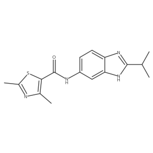 2,4-dimethyl-N-[2-(propan-2-yl)-1H-benzimidazol-6-yl]-1,3-thiazole-5-carboxamide结构式