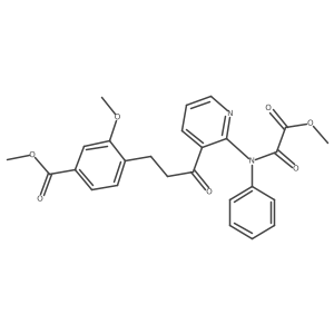 3-Methoxy-4-[3-[2-[(2-methoxy-2-oxoacetyl)phenylamino]-3-pyridinyl]-3-oxopropyl]benzoic acid methyl ester结构式