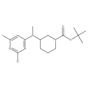 (R)-tert-butyl 3-((2-chloro-6-methylpyrimidin-4-yl)(methyl)amino)piperidine-1-carboxylate结构式
