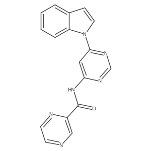 N-(6-(1H-indol-1-yl)pyrimidin-4-yl)pyrazine-2-carboxamide Structure