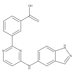 3-[4-(1H-indazol-5-ylamino)-2-pyrimidinyl]benzoic acid Structure
