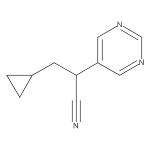 3-Cyclopropyl-2-(pyrimidin-5-yl)propanenitrile结构式