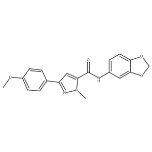 N-(1,3-benzodioxol-5-yl)-3-(4-methoxyphenyl)-1-methyl-1H-pyrazole-5-carboxamide结构式