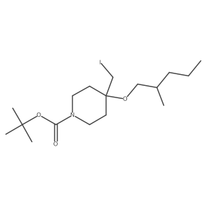 Tert-butyl 4-(iodomethyl)-4-[(2-methylpentyl)oxy]piperidine-1-carboxylate结构式