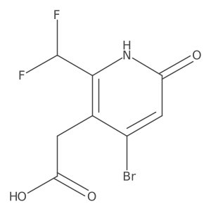 2-(4-Bromo-2-(difluoromethyl)-6-hydroxypyridin-3-yl)acetic acid Structure