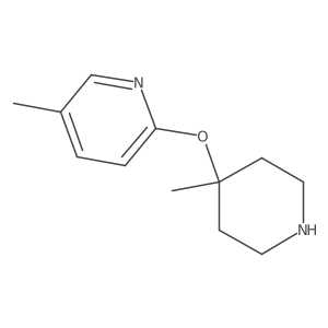 5-Methyl-2-[(4-methylpiperidin-4-yl)oxy]pyridine结构式