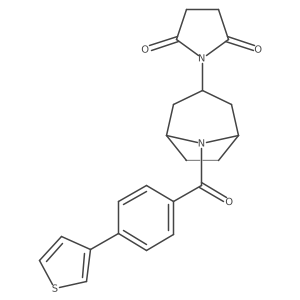 1-((1R,5S)-8-(4-(thiophen-3-yl)benzoyl)-8-azabicyclo[3.2.1]octan-3-yl)pyrrolidine-2,5-dione Structure