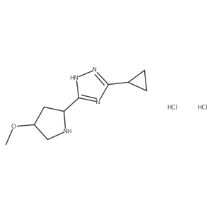 3-cyclopropyl-5-[(2S,4R)-4-methoxypyrrolidin-2-yl]-1H-1,2,4-triazole dihydrochloride Structure