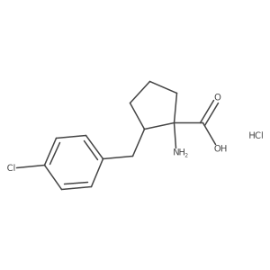 1-Amino-2-[(4-chlorophenyl)methyl]cyclopentane-1-carboxylic acid hydrochloride Structure