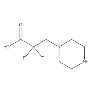 2,2-Difluoro-3-(piperazin-1-yl)propanoic acid Structure