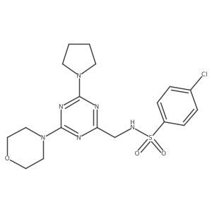 4-chloro-N-((4-morpholino-6-(pyrrolidin-1-yl)-1,3,5-triazin-2-yl)methyl)benzenesulfonamide Structure