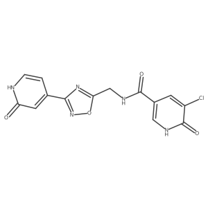 5-chloro-6-hydroxy-N-((3-(2-oxo-1,2-dihydropyridin-4-yl)-1,2,4-oxadiazol-5-yl)methyl)nicotinamide结构式