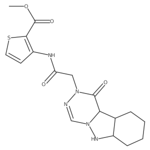 Methyl 3-[[2-(1-oxo-6,6a,7,8,9,10,10a,10b-octahydro-[1,2,4]triazino[4,5-b]indazol-2-yl)acetyl]amino]thiophene-2-carboxylate结构式
