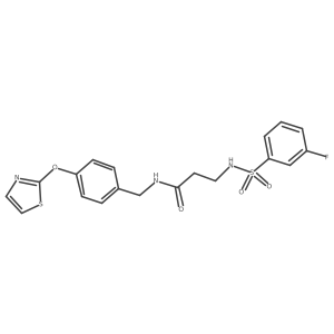 3-(3-fluorophenylsulfonamido)-N-(4-(thiazol-2-yloxy)benzyl)propanamide结构式