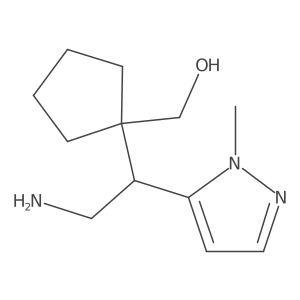 {1-[2-amino-1-(1-methyl-1H-pyrazol-5-yl)ethyl]cyclopentyl}methanol结构式