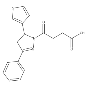 4-oxo-4-(3-phenyl-5-(thiophen-3-yl)-4,5-dihydro-1H-pyrazol-1-yl)butanoic acid Structure