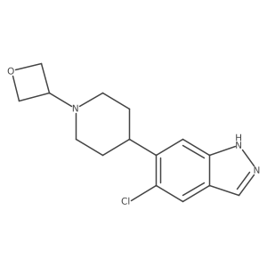 5-Chloro-6-[1-(3-oxetanyl)-4-piperidinyl]-1H-indazole结构式