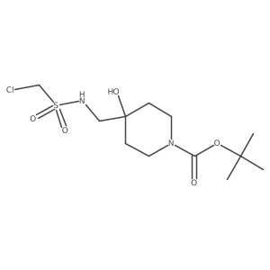 Tert-butyl 4-(((chloromethyl)sulfonamido)methyl)-4-hydroxypiperidine-1-carboxylate结构式
