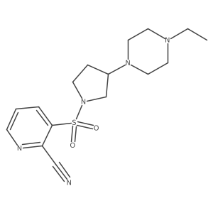 3-[3-(4-Ethylpiperazin-1-yl)pyrrolidin-1-yl]sulfonylpyridine-2-carbonitrile结构式