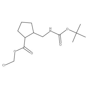 chloromethyl (1R,2S)-2-({[(tert-butoxy)carbonyl]amino}methyl)cyclopentane-1-carboxylate结构式