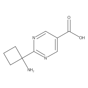 2-(1-Aminocyclobutyl)pyrimidine-5-carboxylic acid结构式