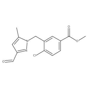 methyl 4-chloro-3-[(3-formyl-5-methyl-1H-pyrazol-1-yl)methyl]benzoate Structure