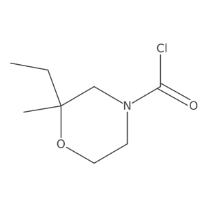 2-Ethyl-2-methylmorpholine-4-carbonyl chloride结构式