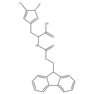 3-(5-chloro-1-methyl-1H-pyrazol-3-yl)-2-({[(9H-fluoren-9-yl)methoxy]carbonyl}amino)propanoic acid结构式