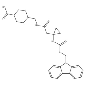4-({2-[1-({[(9H-fluoren-9-yl)methoxy]carbonyl}amino)cyclopropyl]acetamido}methyl)cyclohexane-1-carboxylic acid Structure