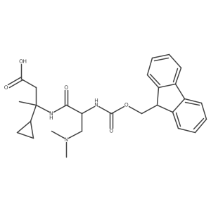 3-cyclopropyl-3-[(2S)-3-(dimethylamino)-2-({[(9H-fluoren-9-yl)methoxy]carbonyl}amino)propanamido]butanoic acid结构式