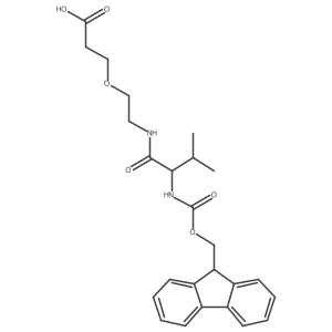 3-{2-[2-({[(9H-fluoren-9-yl)methoxy]carbonyl}amino)-3-methylbutanamido]ethoxy}propanoic acid结构式