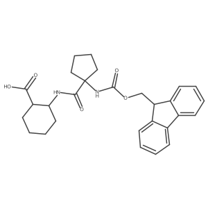2-[1-({[(9H-fluoren-9-yl)methoxy]carbonyl}amino)cyclopentaneamido]cyclohexane-1-carboxylic acid结构式