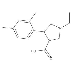 4-(2,4-Dimethylphenyl)-1-ethylpyrrolidine-3-carboxylic acid结构式