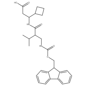 3-cyclobutyl-3-{2-[({[(9H-fluoren-9-yl)methoxy]carbonyl}amino)methyl]-3-methylbutanamido}propanoic acid Structure