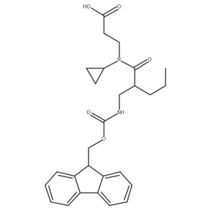 3-{N-cyclopropyl-2-[({[(9H-fluoren-9-yl)methoxy]carbonyl}amino)methyl]pentanamido}propanoic acid Structure