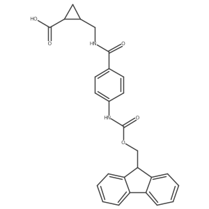 rac-(1R,2S)-2-({[4-({[(9H-fluoren-9-yl)methoxy]carbonyl}amino)phenyl]formamido}methyl)cyclopropane-1-carboxylic acid Structure