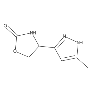 4-(5-methyl-1H-pyrazol-3-yl)-1,3-oxazolidin-2-one结构式