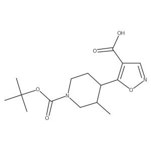 5-{1-[(Tert-butoxy)carbonyl]-3-methylpiperidin-4-yl}-1,2-oxazole-4-carboxylic acid结构式