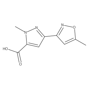 1-methyl-3-(5-methyl-1,2-oxazol-3-yl)-1H-pyrazole-5-carboxylic acid结构式