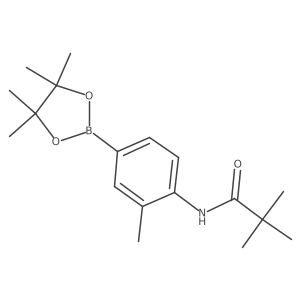 Propanamide, 2,2-dimethyl-N-[2-methyl-4-(4,4,5,5-tetramethyl-1,3,2-dioxaborolan-2-yl)phenyl]-结构式