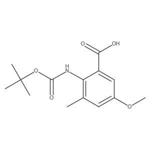 2-{[(Tert-butoxy)carbonyl]amino}-5-methoxy-3-methylbenzoic acid结构式