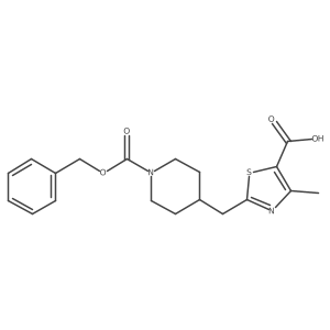 4-Methyl-2-[(1-phenylmethoxycarbonylpiperidin-4-yl)methyl]-1,3-thiazole-5-carboxylic acid Structure