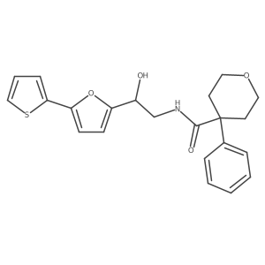 N-{2-hydroxy-2-[5-(thiophen-2-yl)furan-2-yl]ethyl}-4-phenyloxane-4-carboxamide Structure