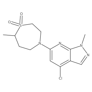 4-(4-Chloro-1-methyl-1H-pyrazolo[3,4-b]pyridin-6-yl)-7-methyl-1,4-thiazepane 1,1-dioxide结构式